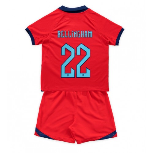 England Jude Bellingham #22 Bortedraktsett Barn VM 2022 Kortermet (+ Korte bukser) England Jude Bellingham #22 Bortedraktsett Barn VM 2022 Kortermet (+ Korte bukser)